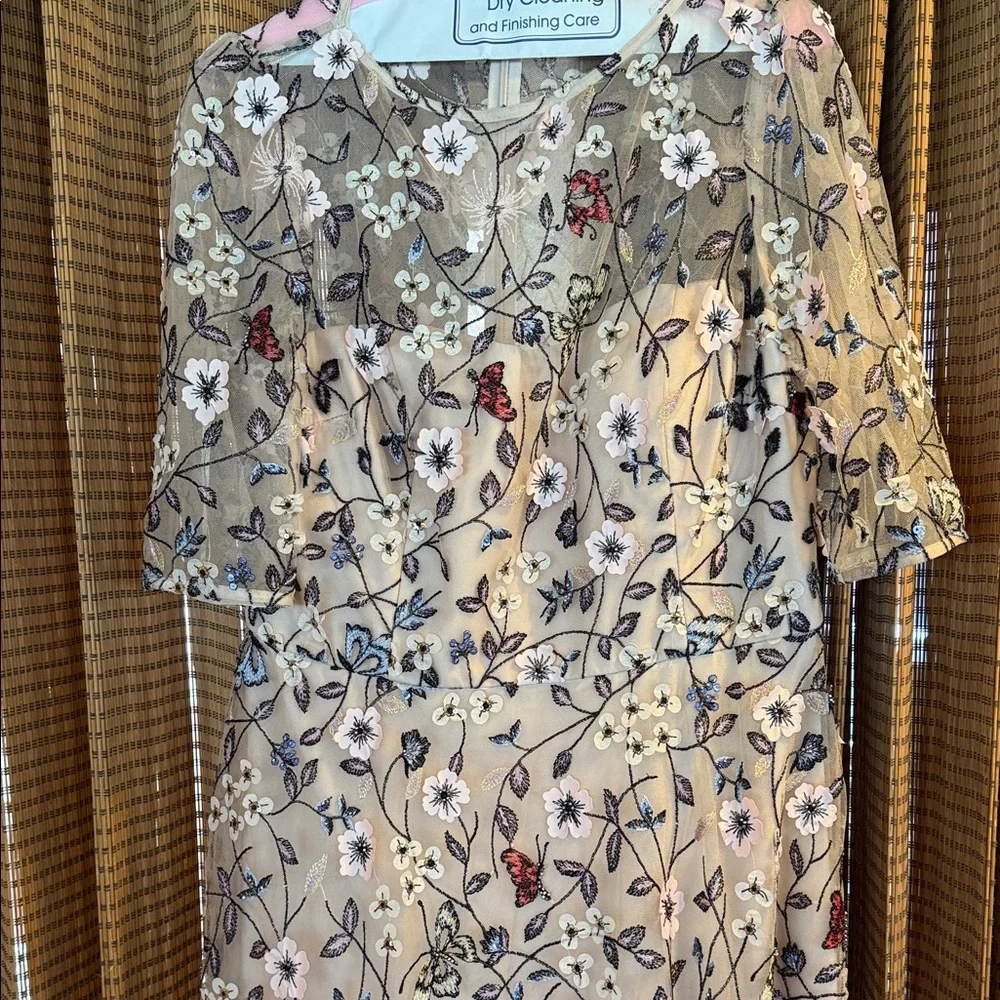 Floral Embroidered Dress By Rickie Freeman Teri Jon - Picture 4 of 10